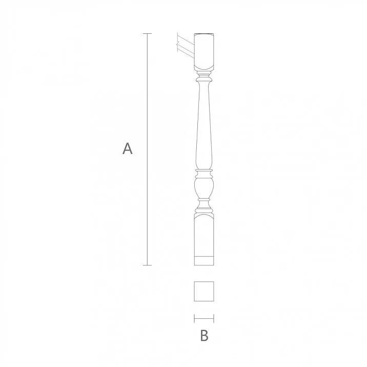 Turned wooden stair post L-055 drawing