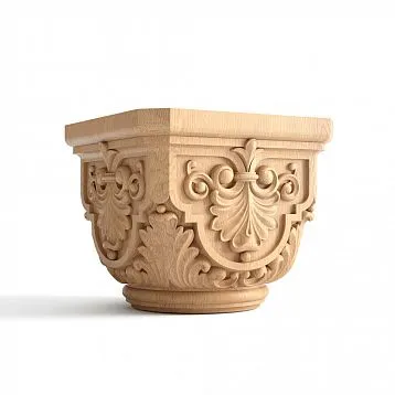 Carved Capital IKN-022 &mdash; decorative element for decorating columns and pilasters in classical style made of oak.
