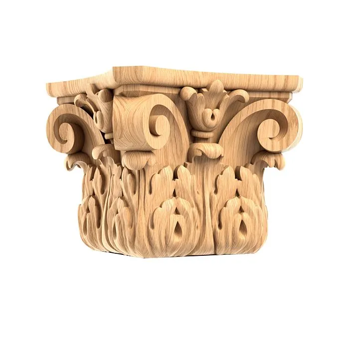 Carved Capital KL-039 from Natural Oak