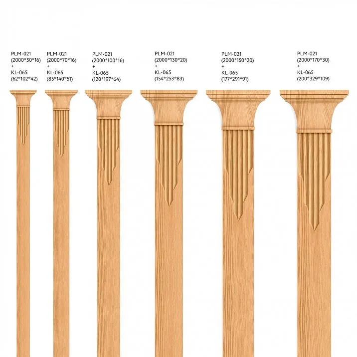 Carved Capital KL-065 and pilasters with dimensions