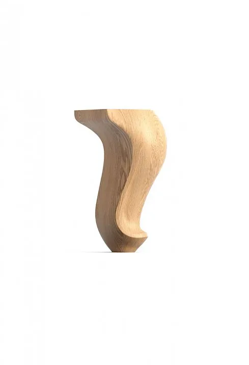 Curved wooden bed legs with drawing