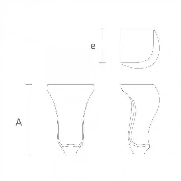 Curved wooden bed leg