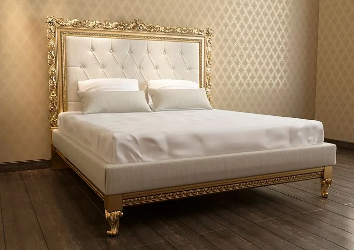 Curved bed legs in interior design