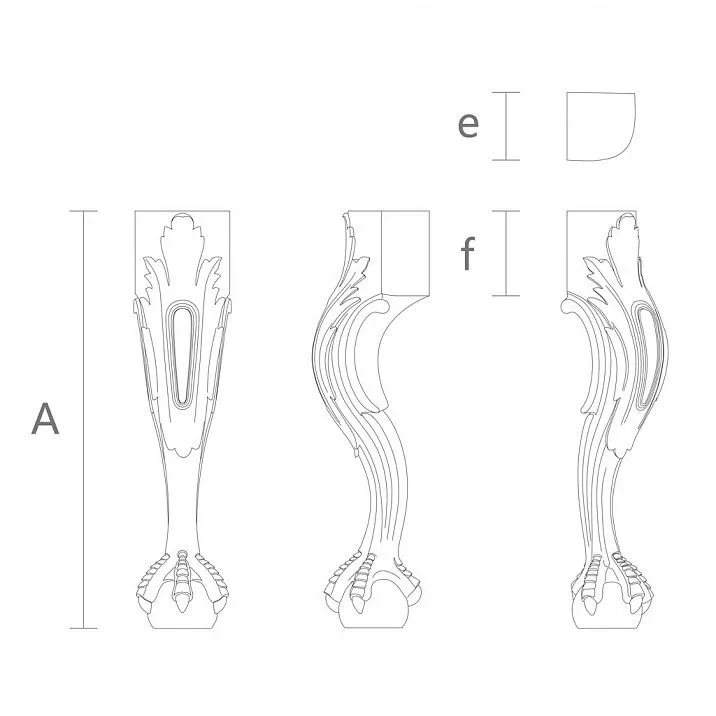Wooden Legs with Decorative Design