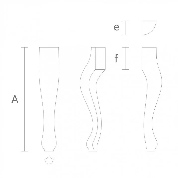 Drawing of Curved Legs for Console