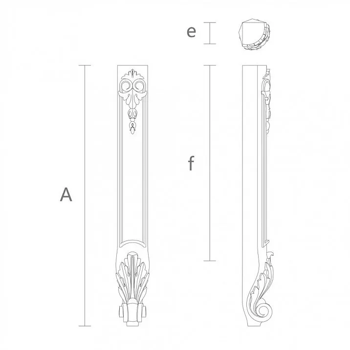 Drawing of a decorative wooden leg