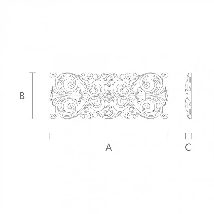 Carved inlay IKN-013 &mdash; drawing of church wood carving