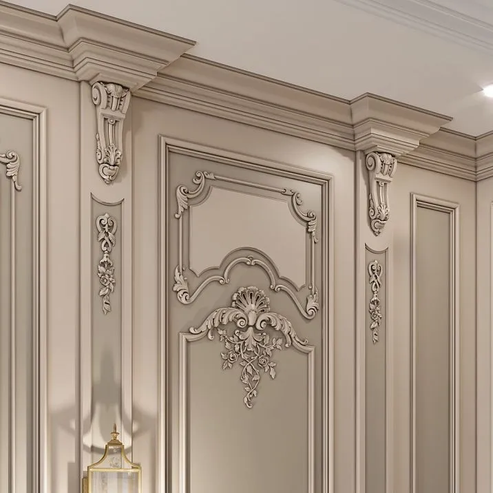 Wall decoration with molding using NPU.VRS-002-3 in a classic interior