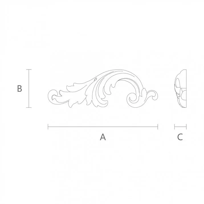High-quality and original wooden decor - carved insert N-014L drawing