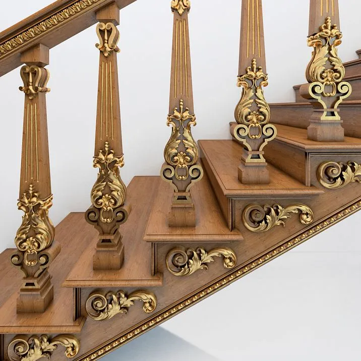 Carved Wooden Inlay N-015L, furniture, staircase decor photo