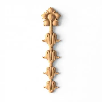 Carved wooden flower on insert N-021