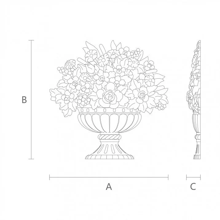Wooden home decor in the form of insert N-027, drawing