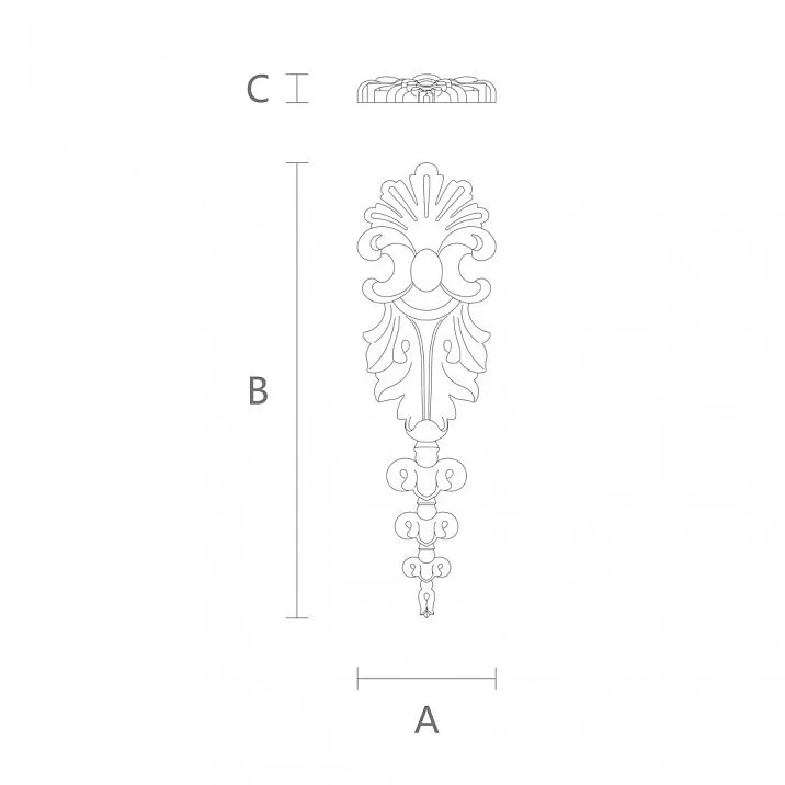 Carved Wooden Insert N-081 Wooden Decor Drawing