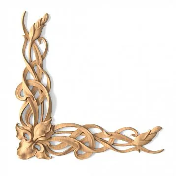 Carved Overlay N-086 from Wood with Floral Ornament