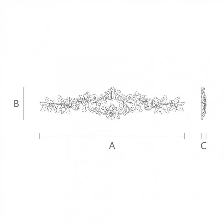 Wooden furniture overlay N-088.1 drawing