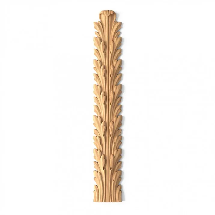 Carved Insert N-091.1 from Wood with Leaf Ornament