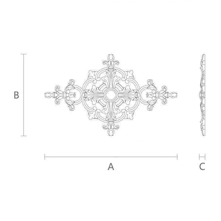 Elegant carved overlay N-154.1 drawing