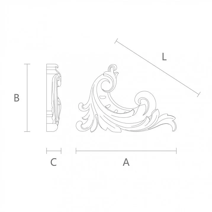 Wooden inlay with carving in the modern style, pattern