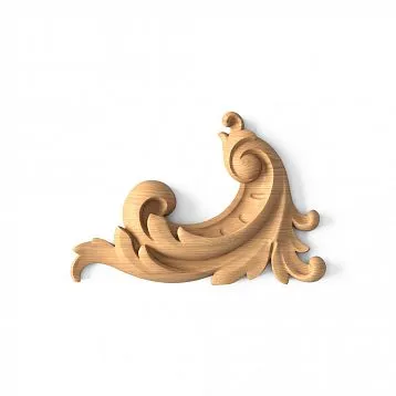 Carved wooden inlay N-161.1R with a relief pattern in the shape of a moon