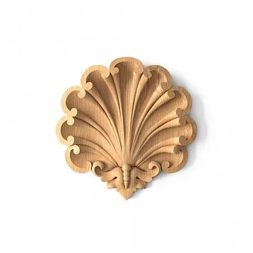 Wooden appliqu&eacute; with carved floral motif made of oak or beech