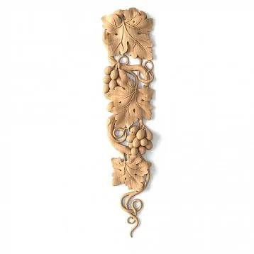 Wooden applique N-253R with wood carving for decoration