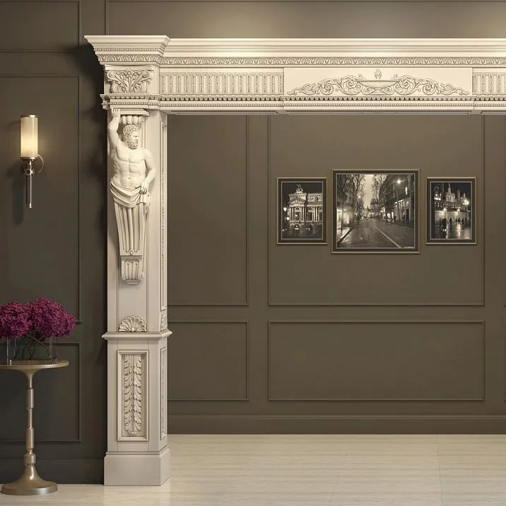 Carved Insert N-268, wooden decor in interior, application