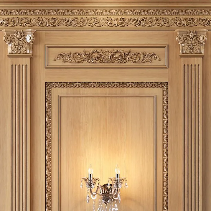 Carved Capital KL-014.02 for PLM Pilasters &mdash; photos with wooden decor application