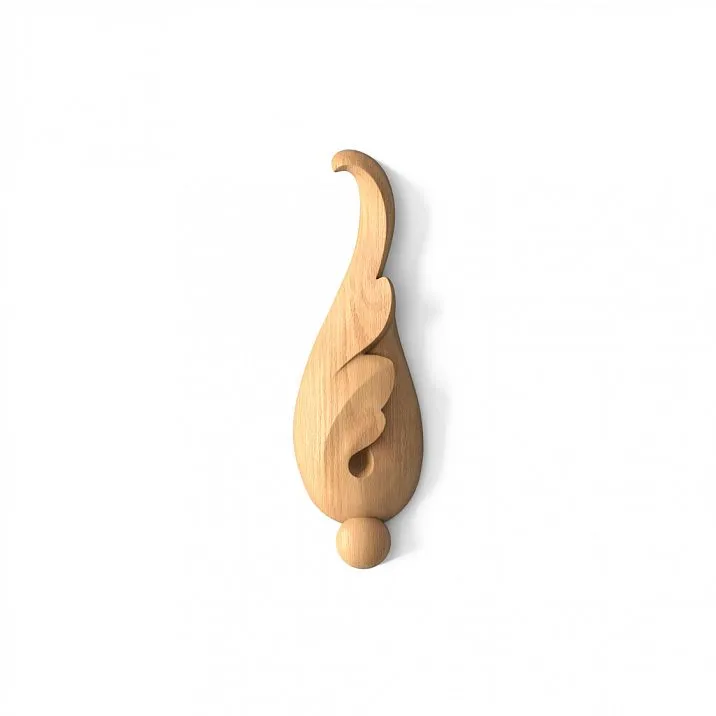 Carved Inlay N-312 from Wood with Carved Ornament and Flower