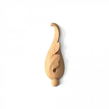 Carved Inlay N-312 from Wood with Carved Ornament and Flower
