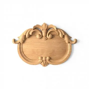 Strict carved wooden inlay from solid oak or beech N-314