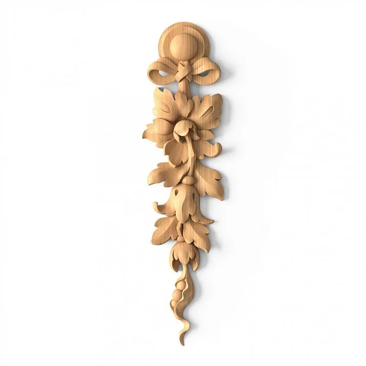 Wooden inlay with carved floral ornament - inlay N-315L