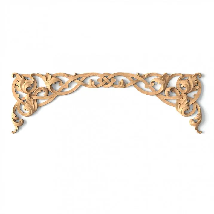 Carved Wooden Inlay N-343 with Floral Pattern