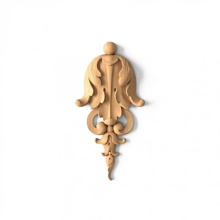 Wooden carved item with floral composition N-344