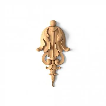 Wooden carved item with floral composition N-344