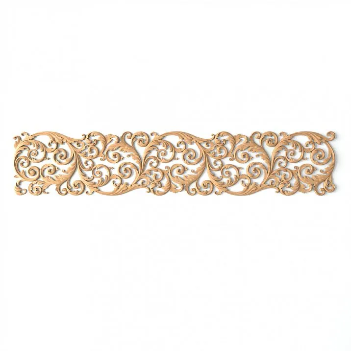Wooden carved insert N-355L with floral pattern