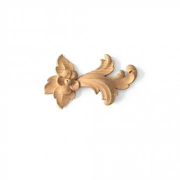 Wooden furniture decor in the form of a branch with leaves and flowers