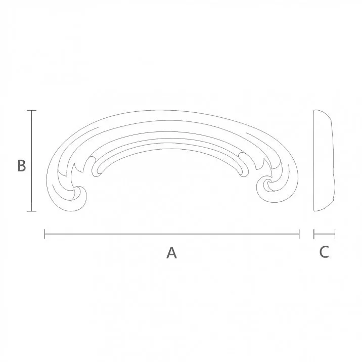 Wooden decorative element, carved, for creating coziness and harmony in the interior - decorative overlay N-428L drawing