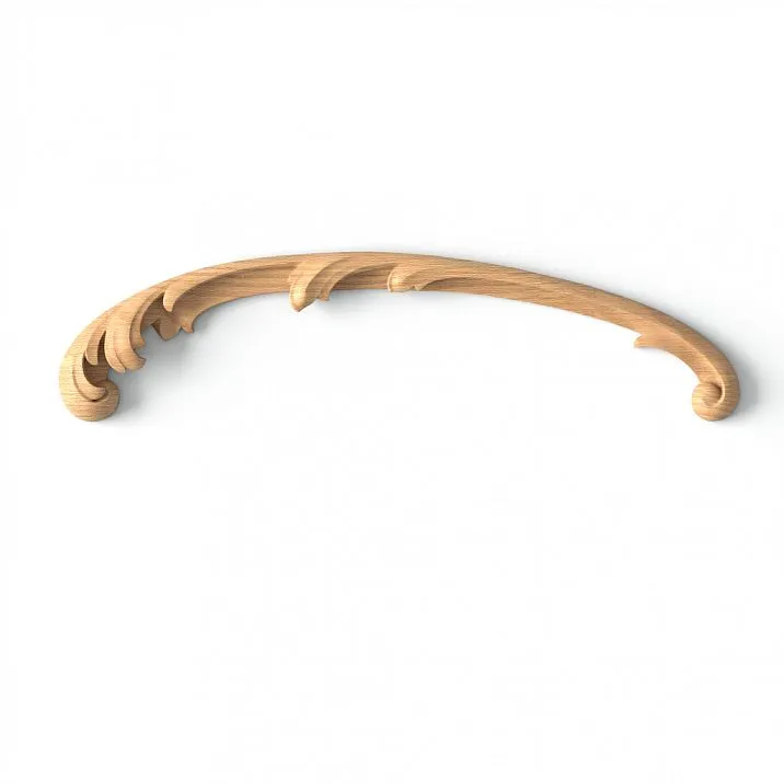 Wooden furniture and wall decor - decorative applique N-429L, carved, made of oak or beech