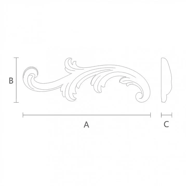 Wooden item with carved decor N-431L drawing