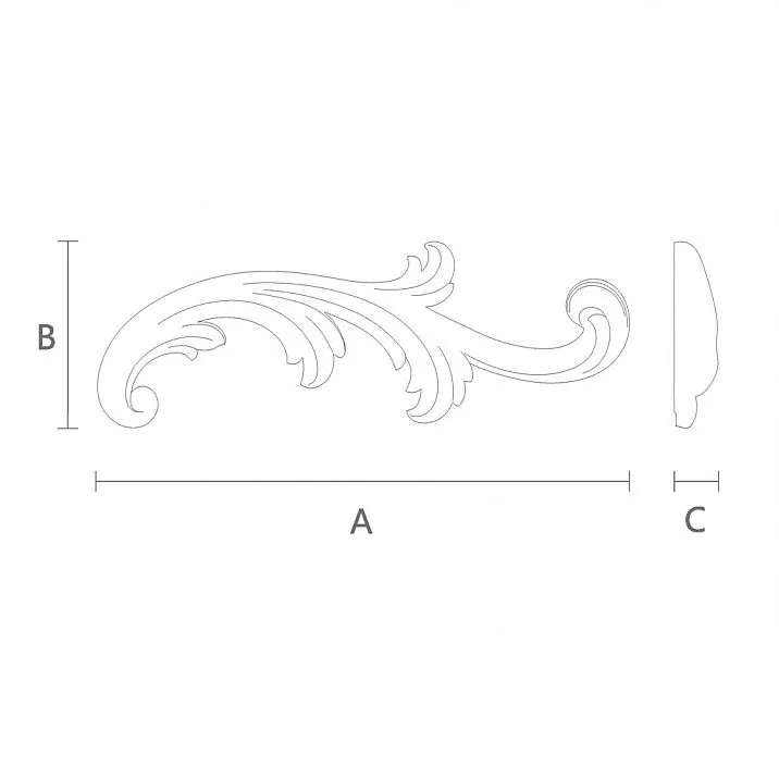 Wooden item with carved decoration N-431R drawing