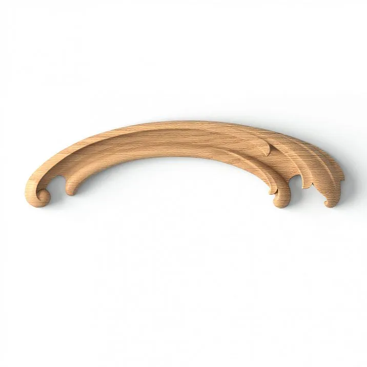 Surface-mounted element made of oak or beech with carved ornament