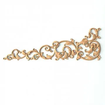 Floral ornament on wooden carved overlay N-442L