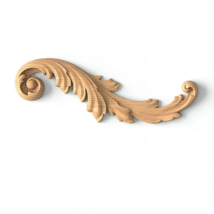 Branch with flower - carved insert N-458R made of wood