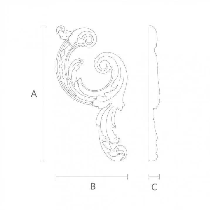 Carved Insert N-459R - wooden artwork drawing