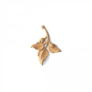 Carved Wooden Inlay with Branch and Leaves N-470L