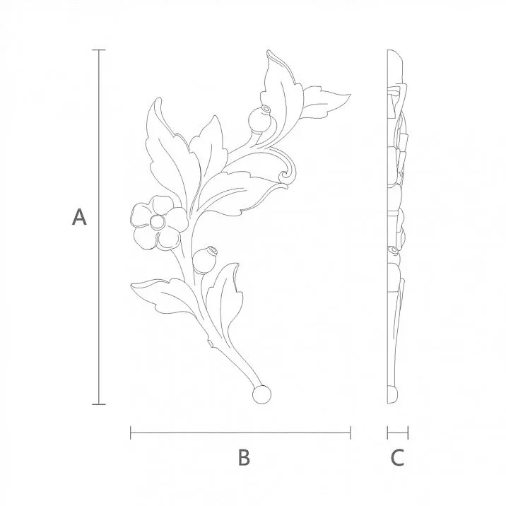 Wooden Carved Insert N-471L: drawing