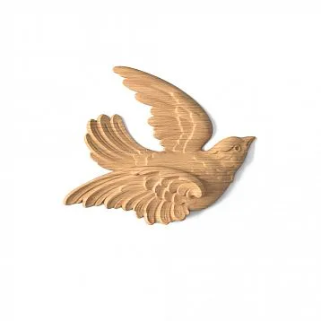 Carved Applique N-476L in the Shape of a Bird (Background)