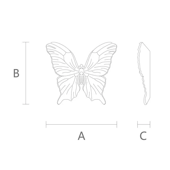 Beech and oak butterfly inlay N-479 drawing