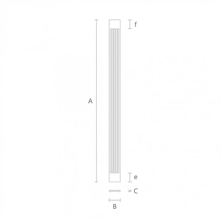 Furniture pilaster PLM-018 in detail drawing