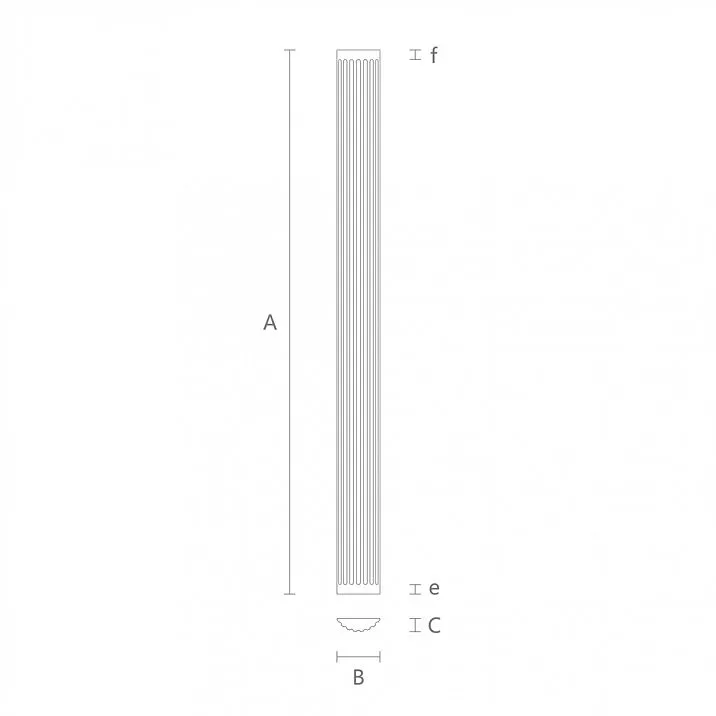 Carved pilaster PLM-020 made of cherry wood